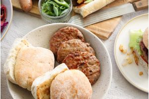 Pork and apple burgers from Primrose Herd butchery and online shop